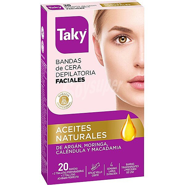 Bandas Depilatorias de Cera Fría , Faciales Profesional taky ORO