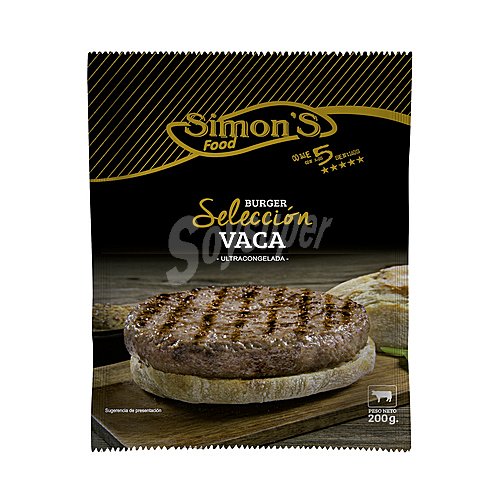 Simon´s food Burger meat de vacuno (vaca - buey) ultracongelada simon´s food Burger selección