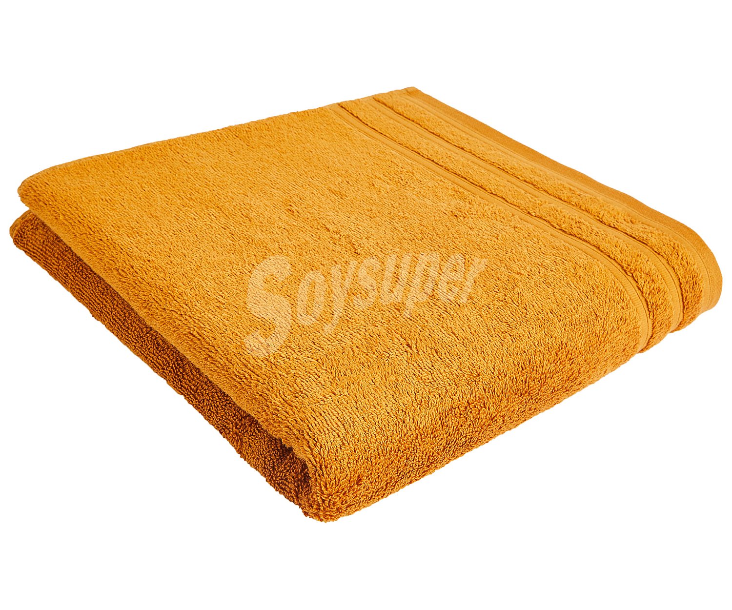 Toalla de ducha 100% algodón color amarillo ocre, densidad de 500g/m², actuel.