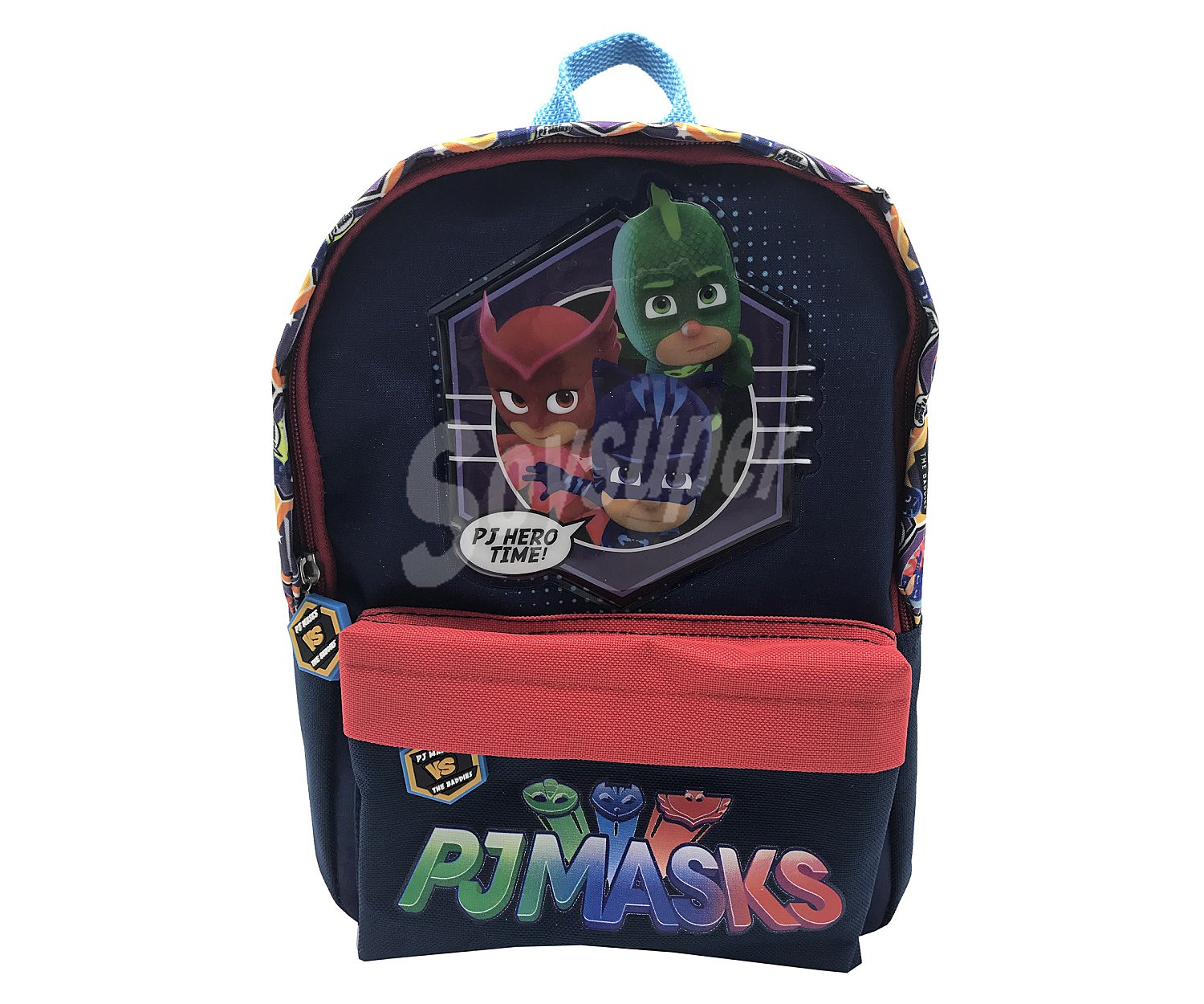 Mochila infantil con 2 compartimentos, color azul oscuro, pjmasks