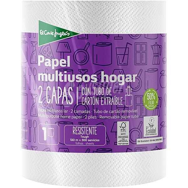 Papel de cocina multiusos 2 capas envase 1 unidad