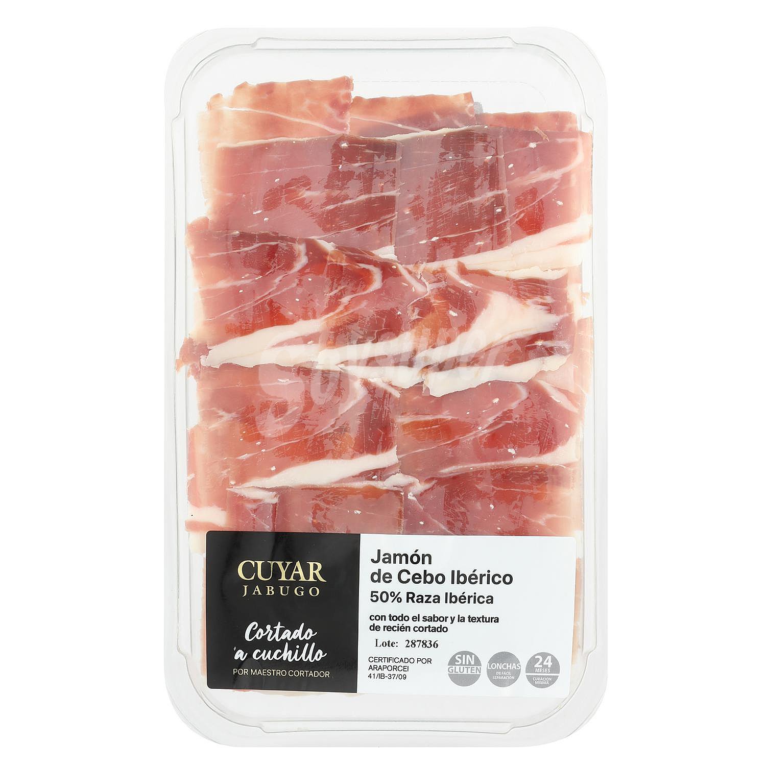 Jamón de Cebo Ibérico 50% Raza Ibérica loncheado a mano