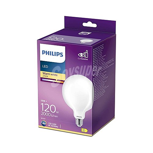 Bombilla Led E27, 18W=120W, luz cálida , 2000lm, philips