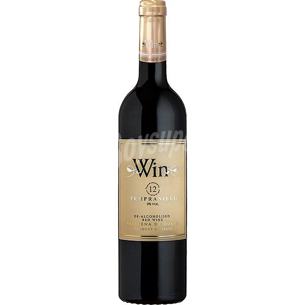 Vino tinto tempranillo crianza 0.5 de alcohol botella 75 cl