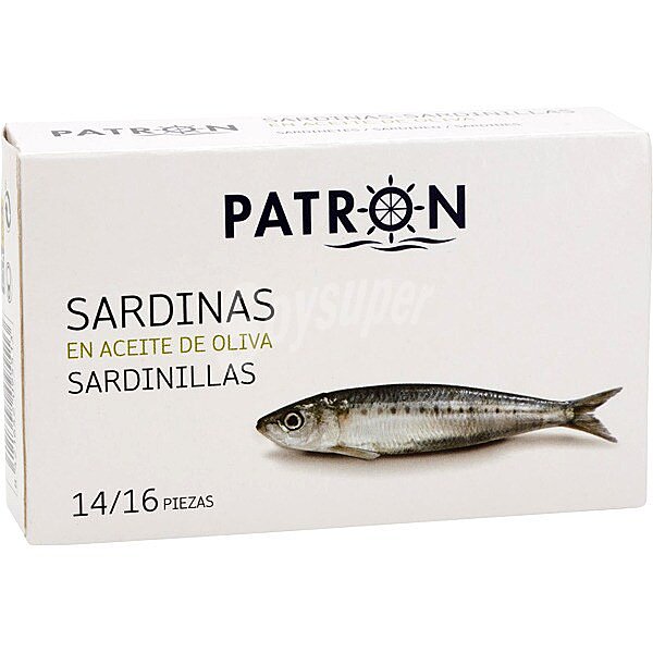 Sardinillas en aceite de oliva 14-16 piezas lata 90 g neto escurrido