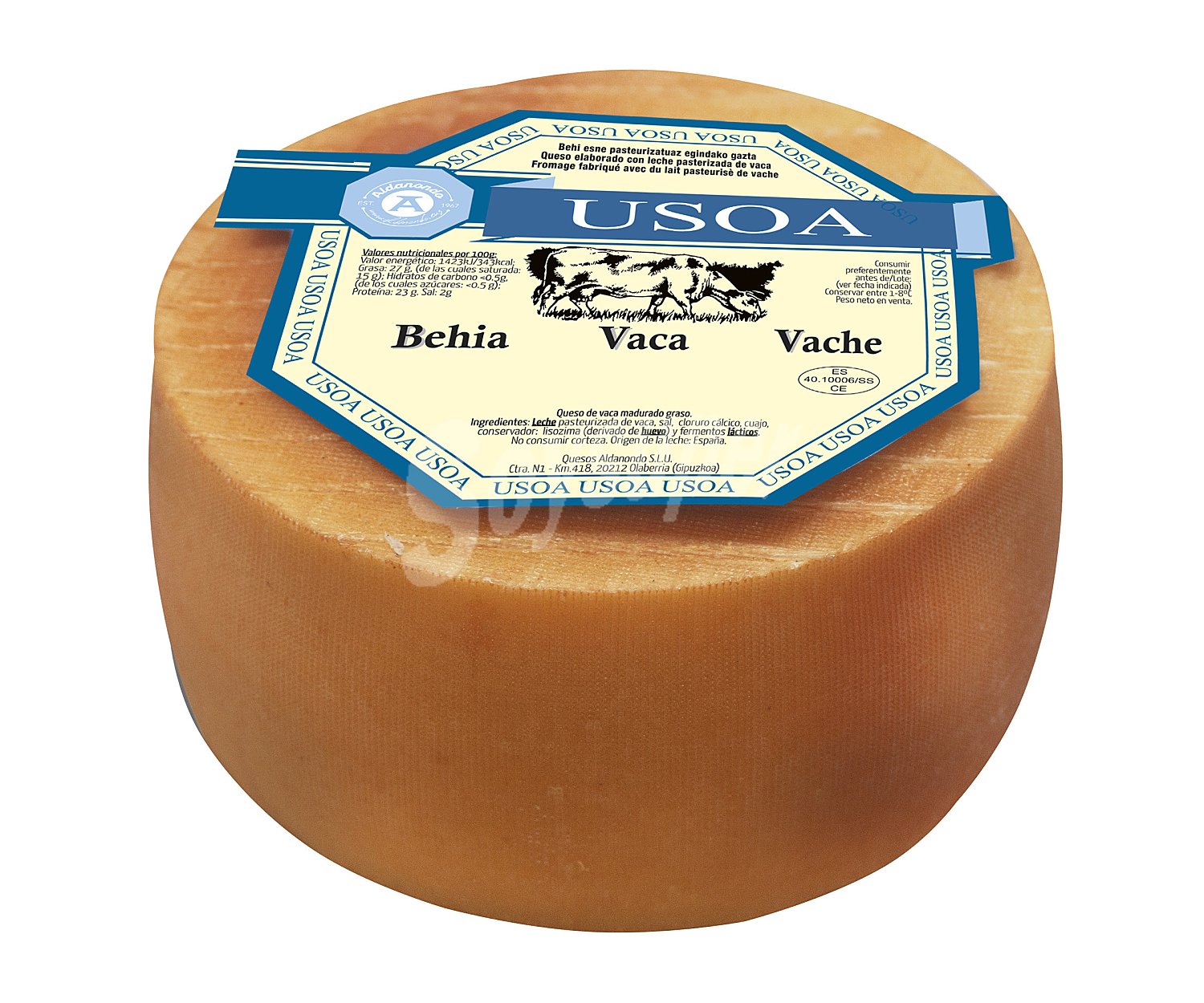 Queso de vaca madurado graso usoa