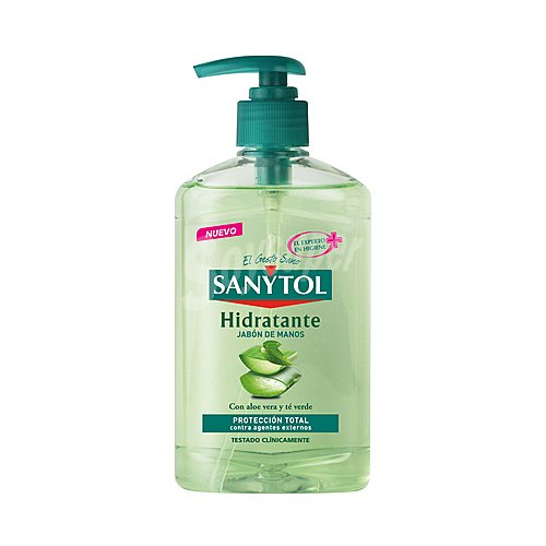 Sanytol Jabón de manos líquido con aloe vera y té verde y acción hidratante sanytol