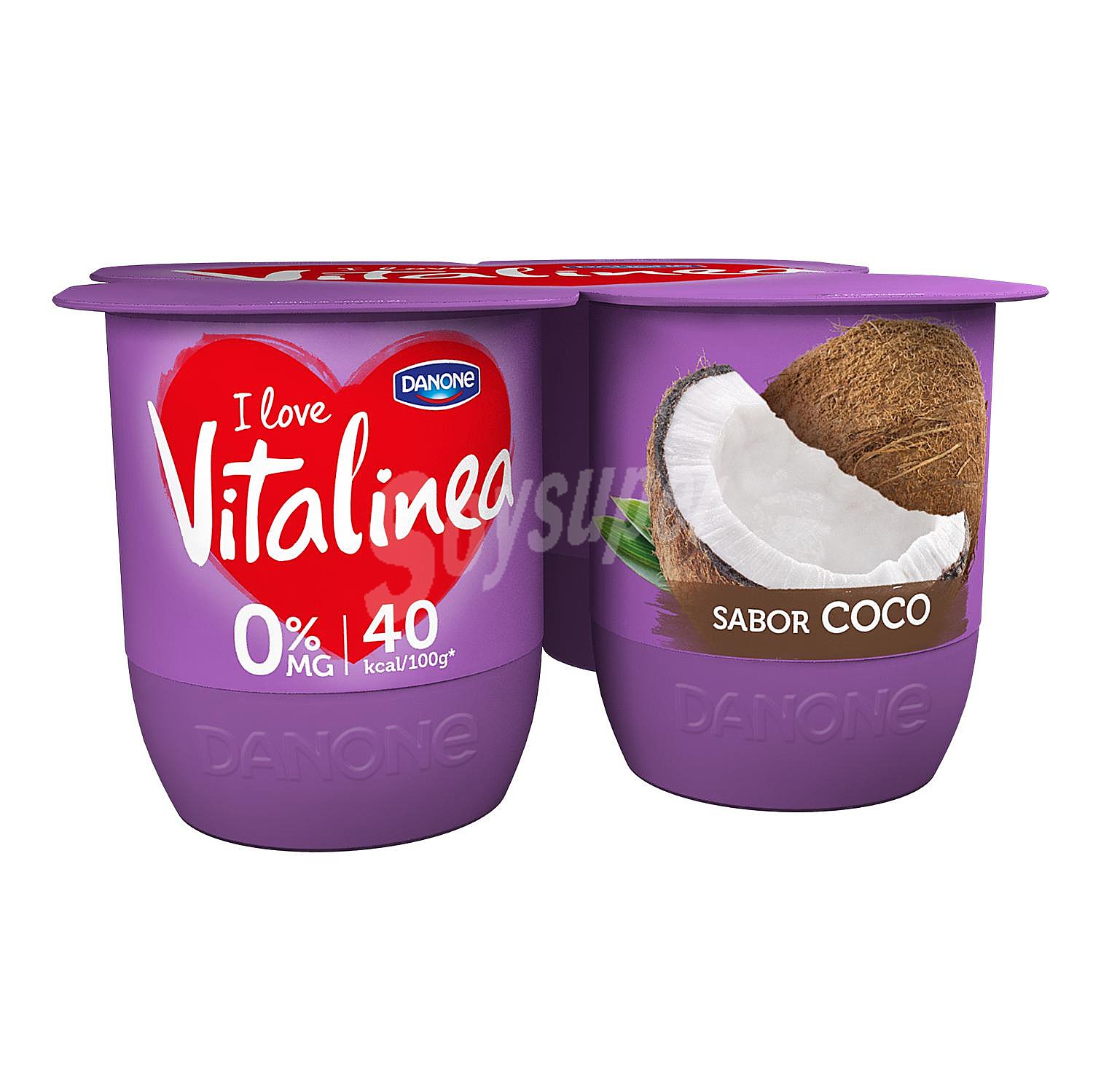 Yogur desnatado 0% materia grasa con sabor a coco