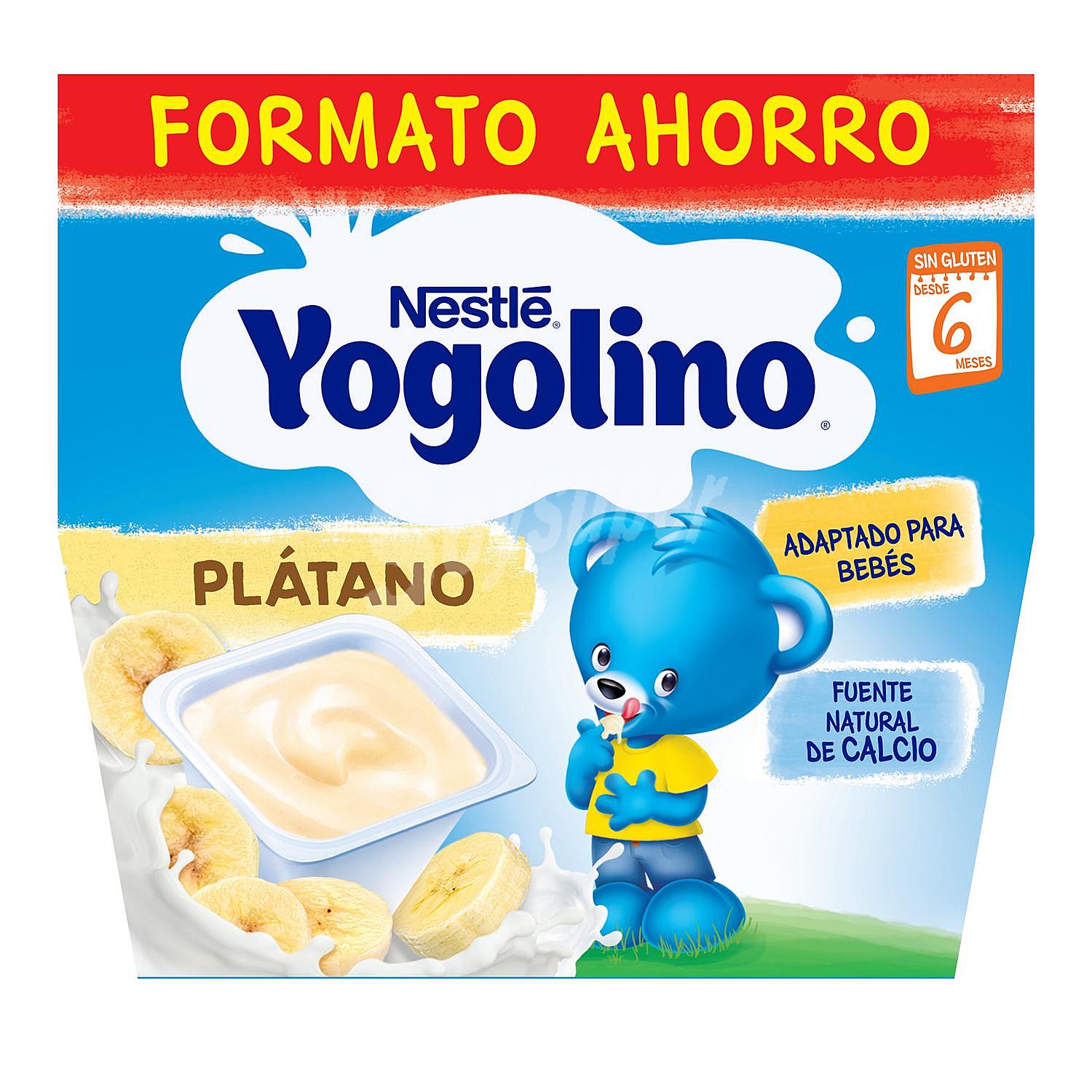 Postre lácteo de plátano desde 6 meses Nestlé Yogolino sin gluten sin aceite de palma