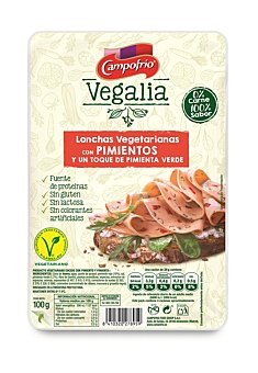 Lonchas vegetarianas con pimientos y un toque de pimienta verde sin gluten sin lactosa