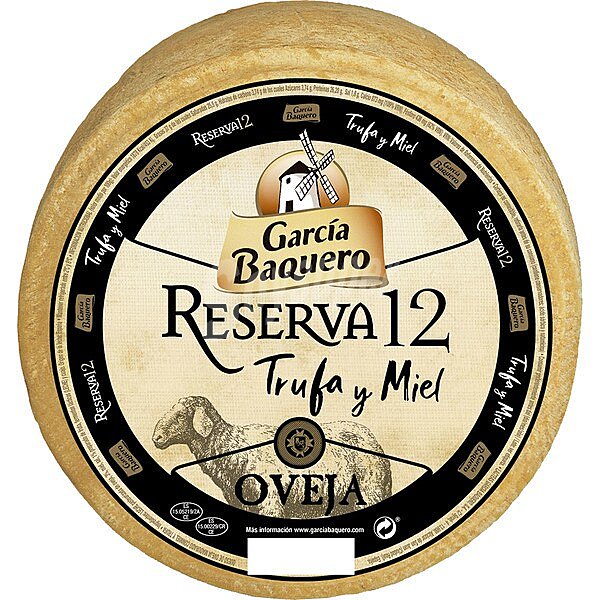 Queso de oveja con trufa y miel Reserva 12 meses de leche pasteurizada peso aproximado pieza