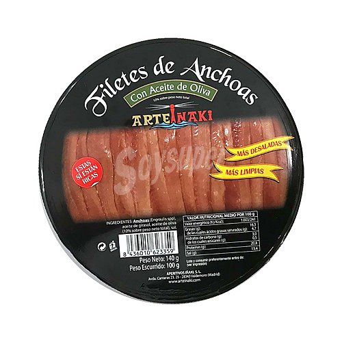 Arteiñaki Filetes de anchoa con aceite de oliva arteiñaki