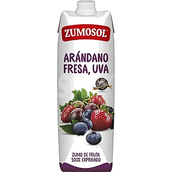 Zumo de arandano, fresa y uva 100% exprimido