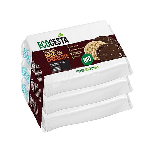 Ecocesta Tortitas de maíz y chocolate negro ecológicas ecocesta