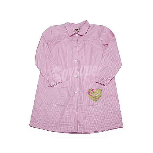 Babi rosa de cuadros con bordado, talla 5