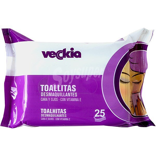 Toallitas desmaquillantes cara y ojos con vitamina E