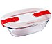 Recipiente hermético rectangular de vidrio con tapa cierre de clip, , Cook & Heat, pyrex