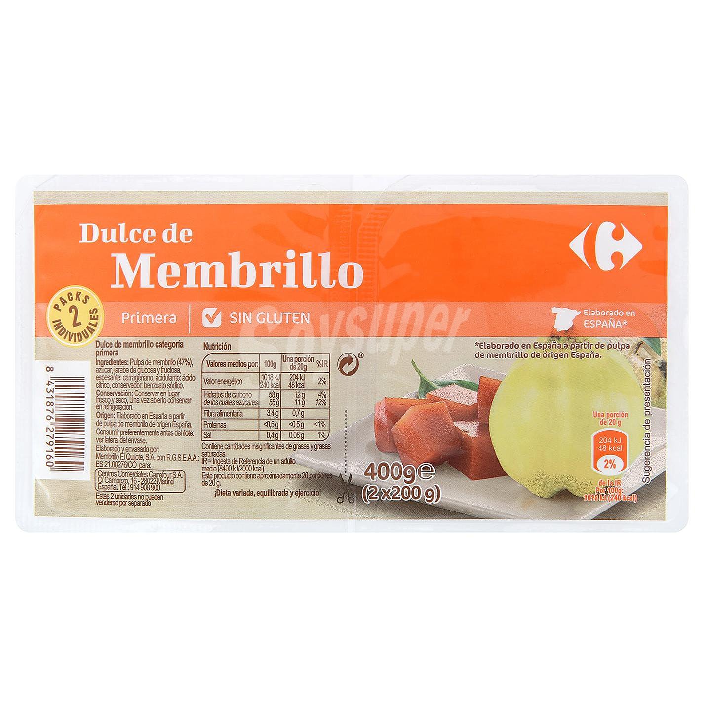 Dulce de membrillo sin gluten