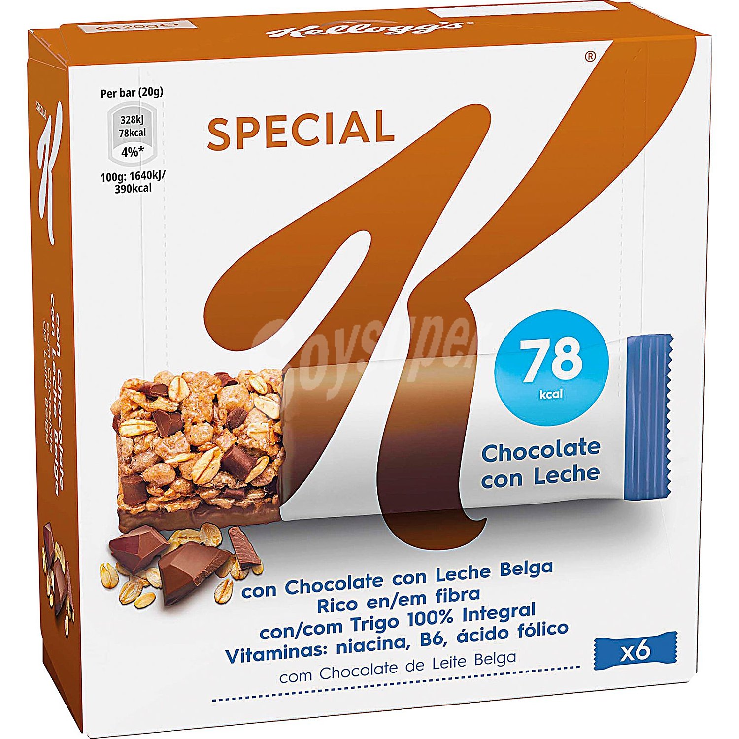 Barritas de cereales con chocolate con leche kellogg´s special K