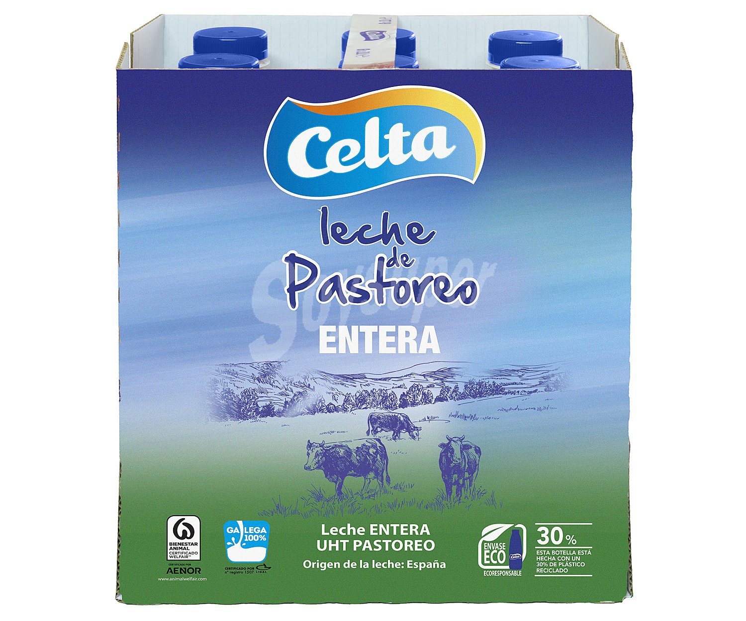 Leche entera de origen 100% gallego procedente de vacas de pastoreo