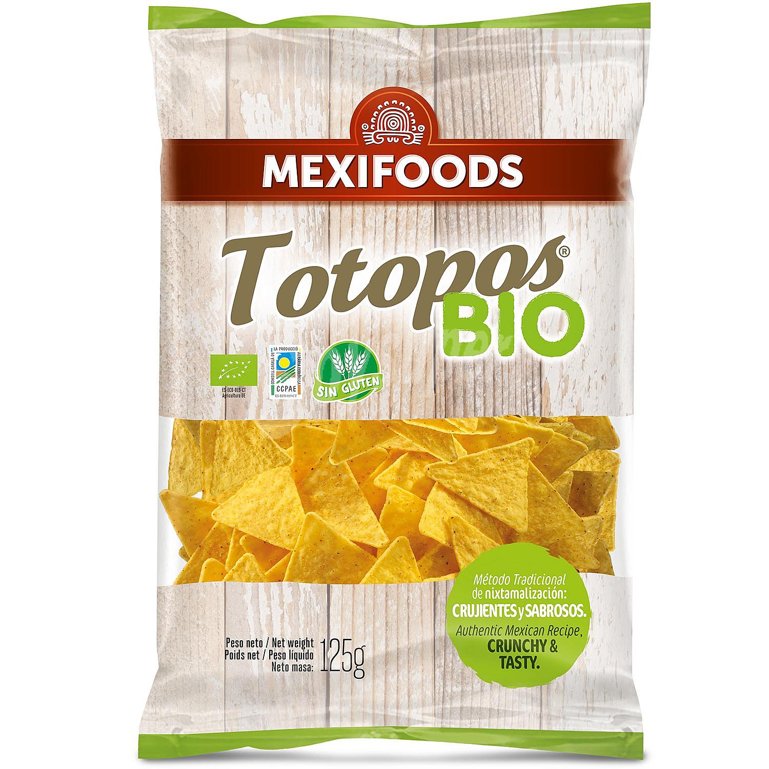 Aperitivo de maiz ecológico Totopos Mexifood sin gluten