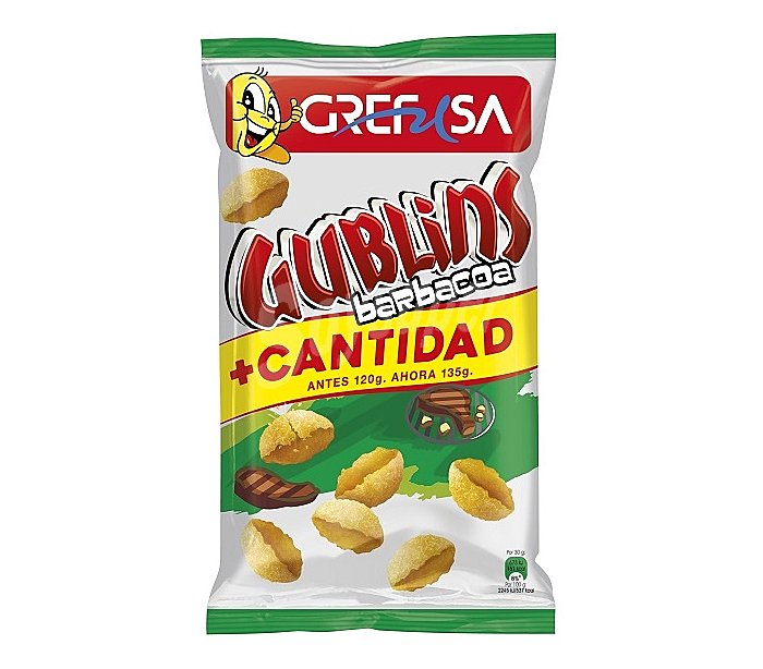 Gublins Snack de maíz Gublins sabor barbacoa grefusa