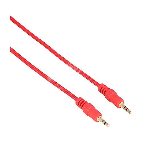 Cable qilive de Jack 3,5mm macho a Jack 3,5mm macho, 1,2 metros, terminales dorados, color rojo