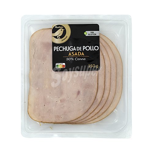 Alcampo gourmet Pechuga de pollo asada sabor ahumado, cortada en lonchas alcampo gourmet