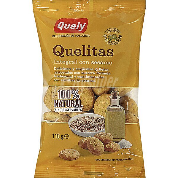 Quelitas integrales con sésamo bolsa 125 G