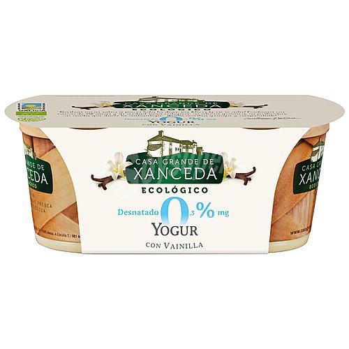 Casa grande DE xanceda Yogur cremoso de vainilla ecológico, 0% materia grasa, xanceda