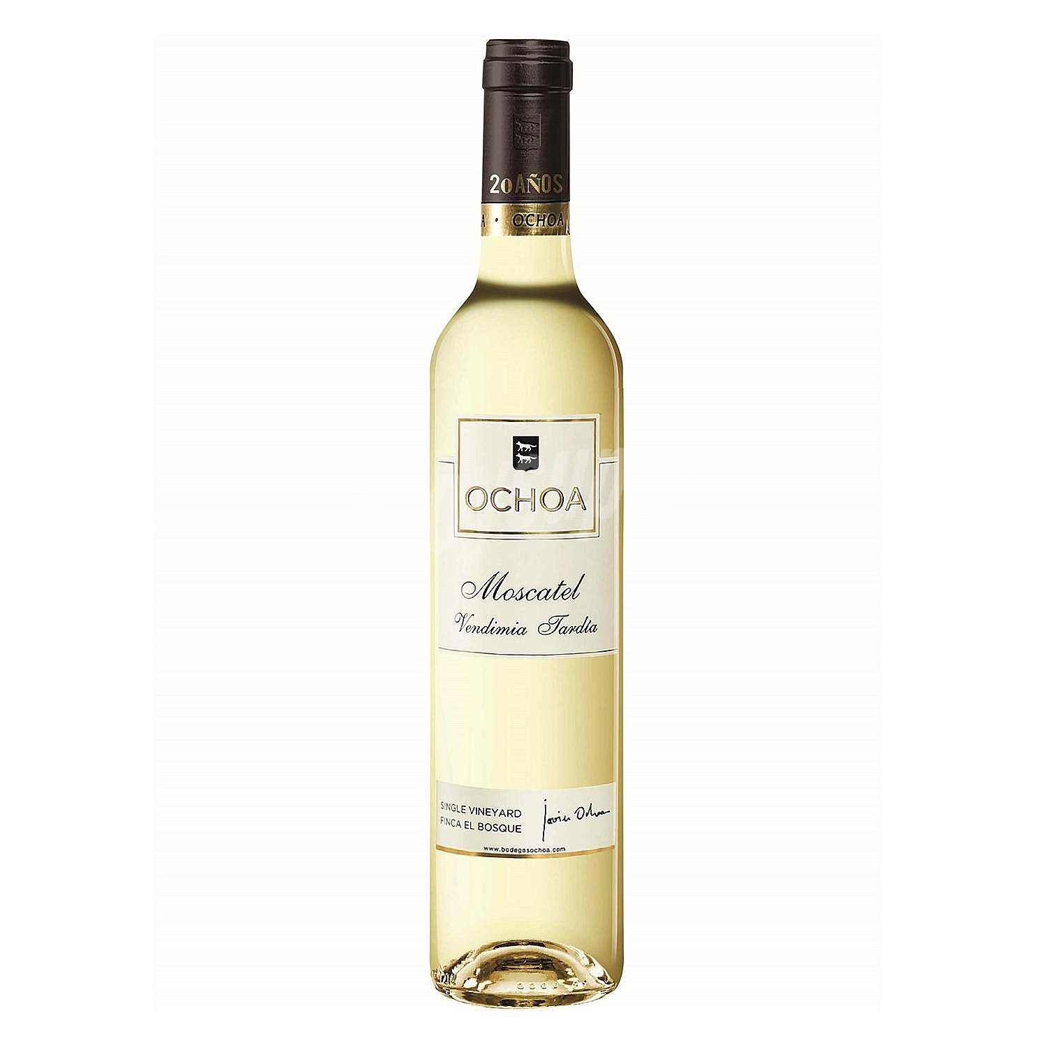 Vino blanco moscatel con denominación de origen Navarra vendimia tardia