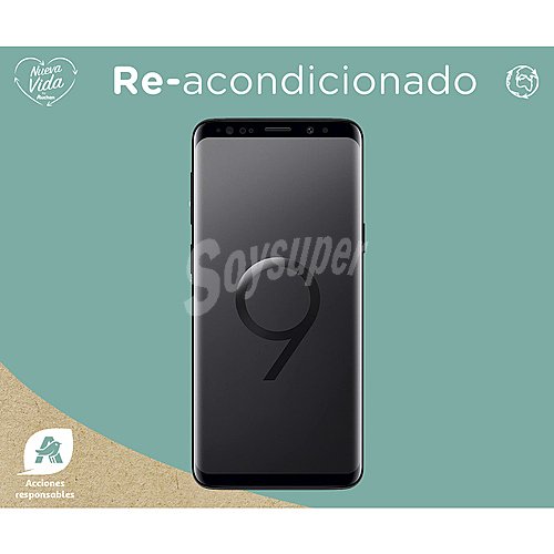 Samsung Galaxy S9 negro (reacondicionado), 64GB + 4GB Ram, pantalla 14,7cm (5,8)