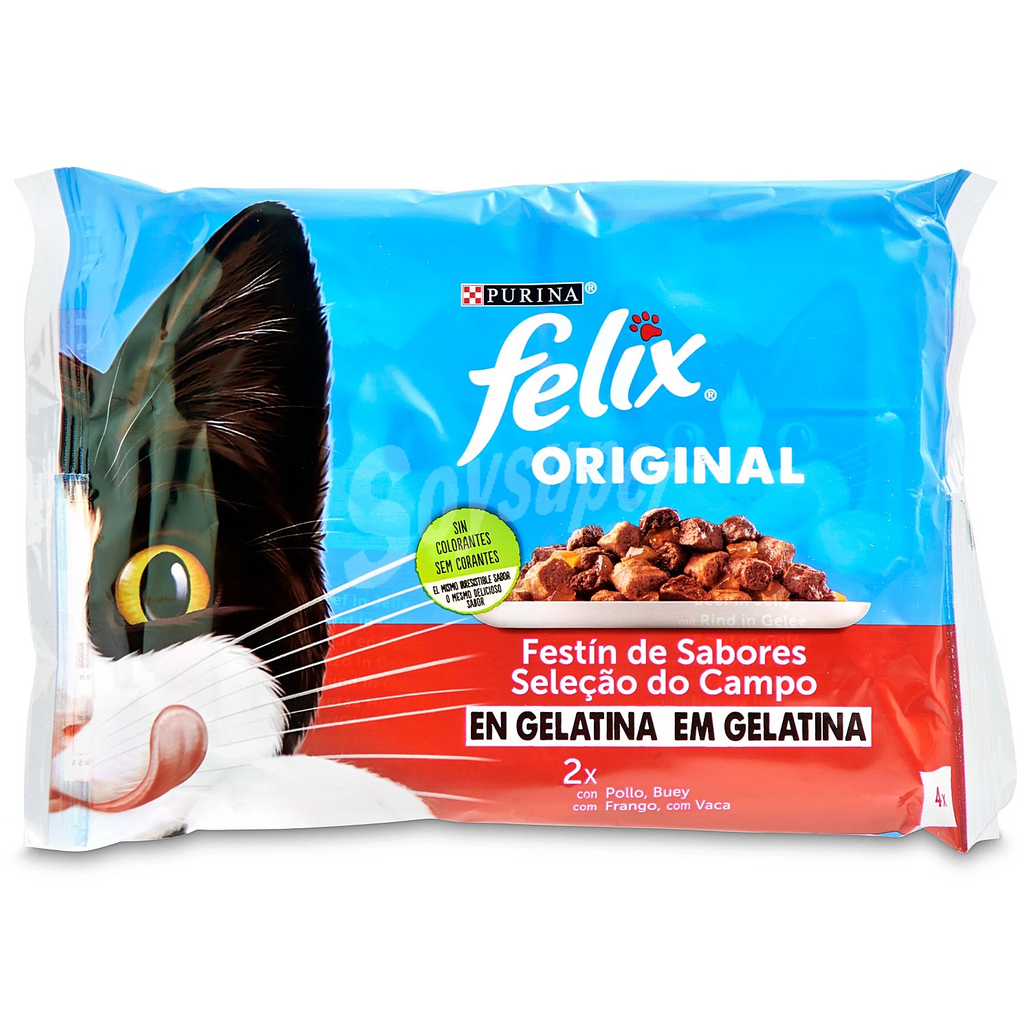 Gelatina selección de carnes para gatos Felix Original Purina