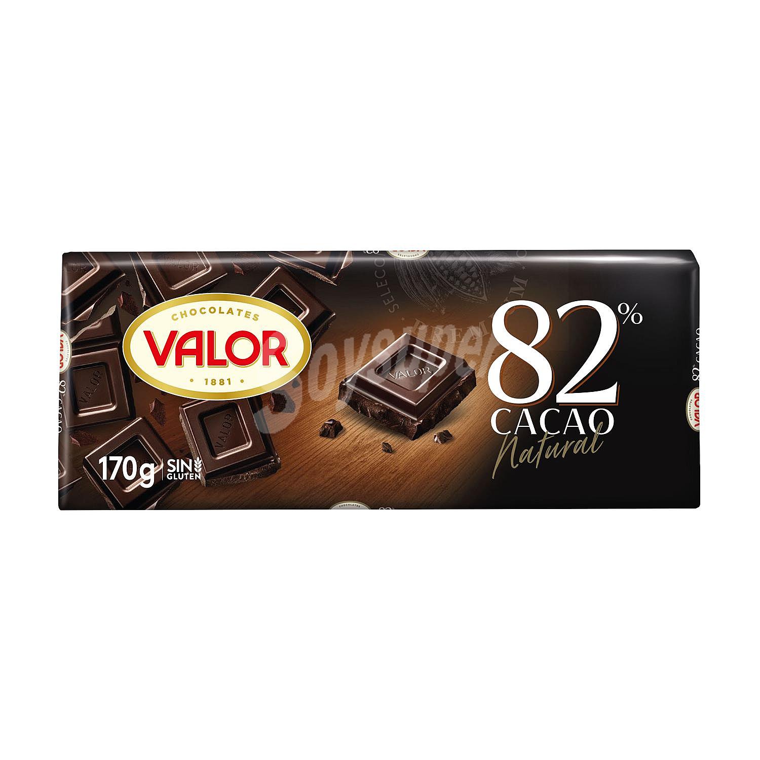 Chocolate negro 82% cacao natural y sin gluten s 340 G