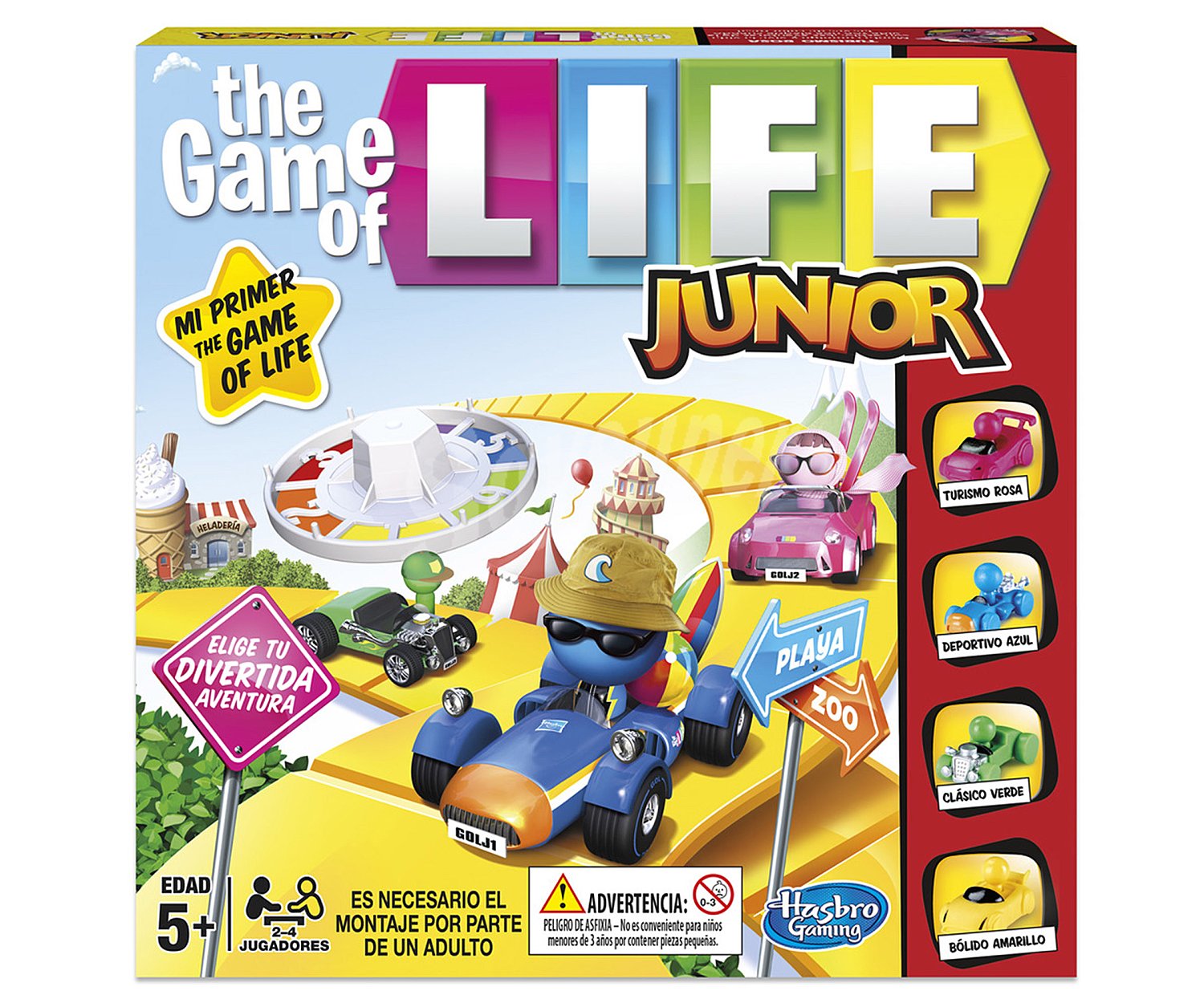 Juego de mesa infantil de estrategia The game of life junior, de 2 a 4 jugadores, hasbro