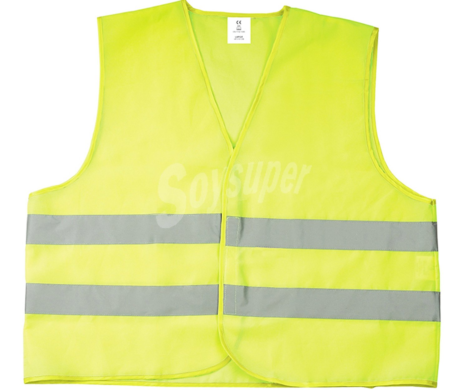 Chaleco de seguridad de color amarillo con doble banda reflectante y válido de las talla M a XXL impex