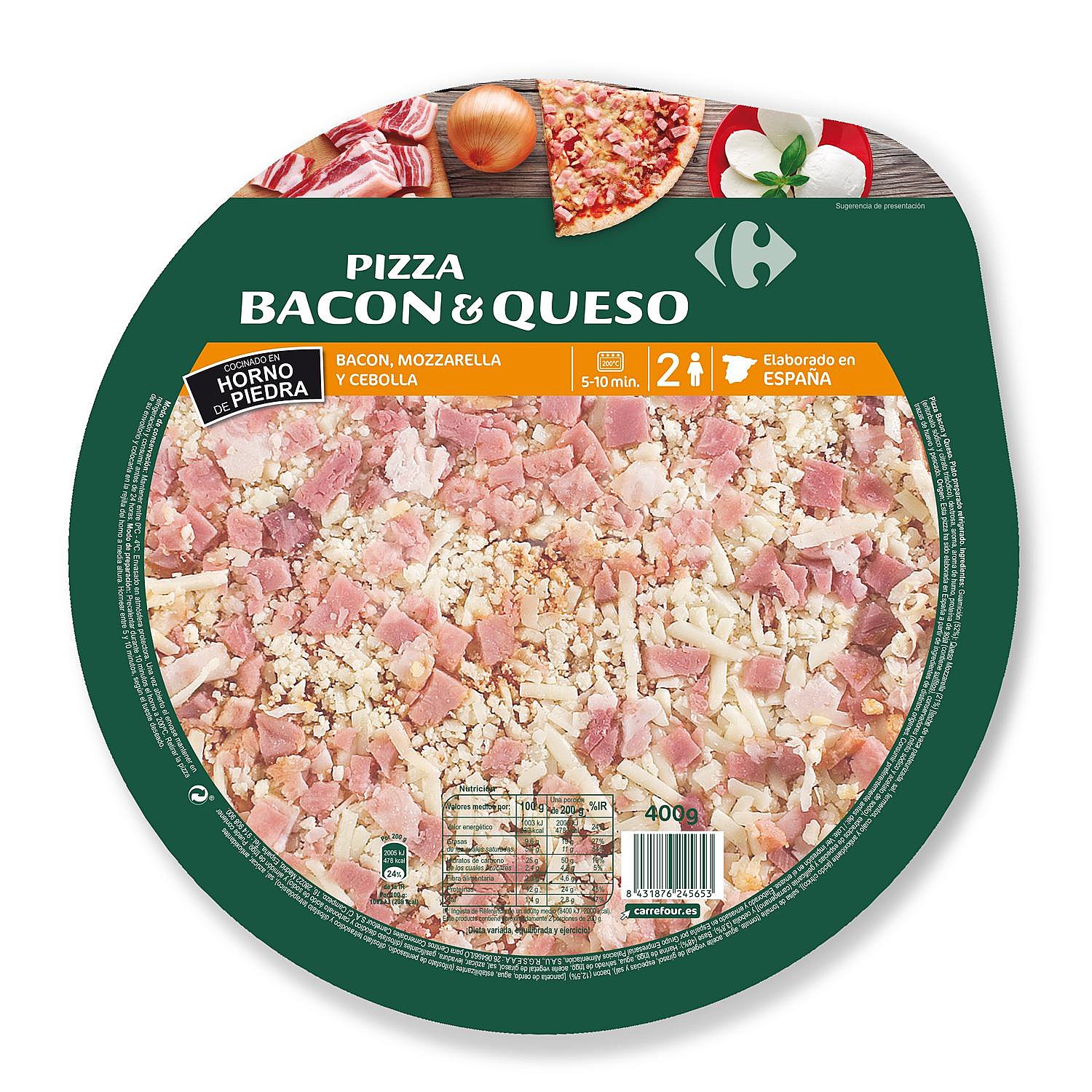 Pizza de bacon y queso Carrefour Classic'