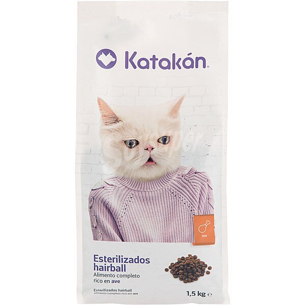 ESTERILIZADO HAIRBALL pienso para gatos adultos esterilizados rico en ave envase 1,5 kg