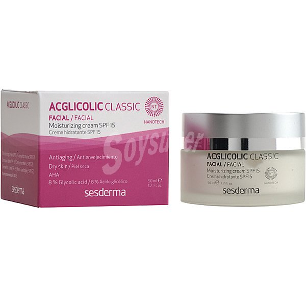 Acglicolic classic crema hidratante facial SPF15 para piel seca