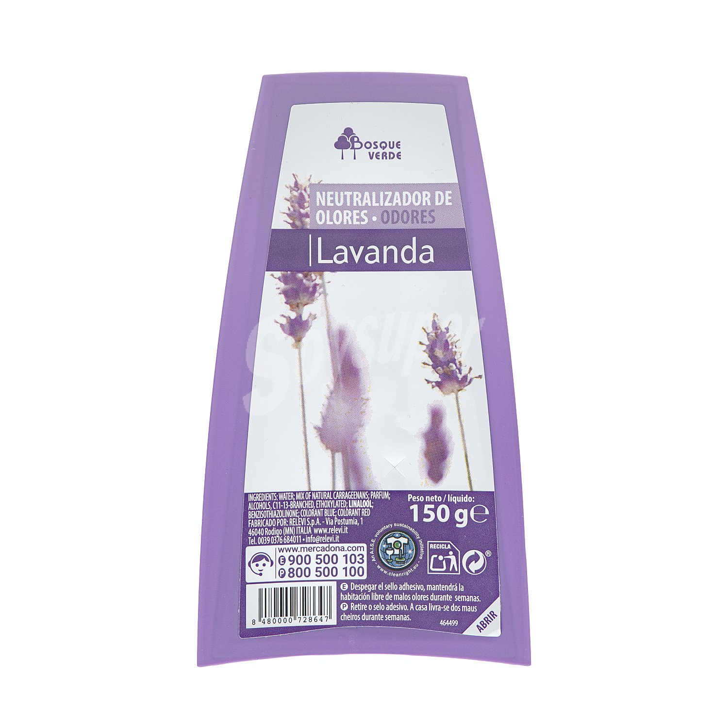 Ambientador absorbeolor barqueta lavanda