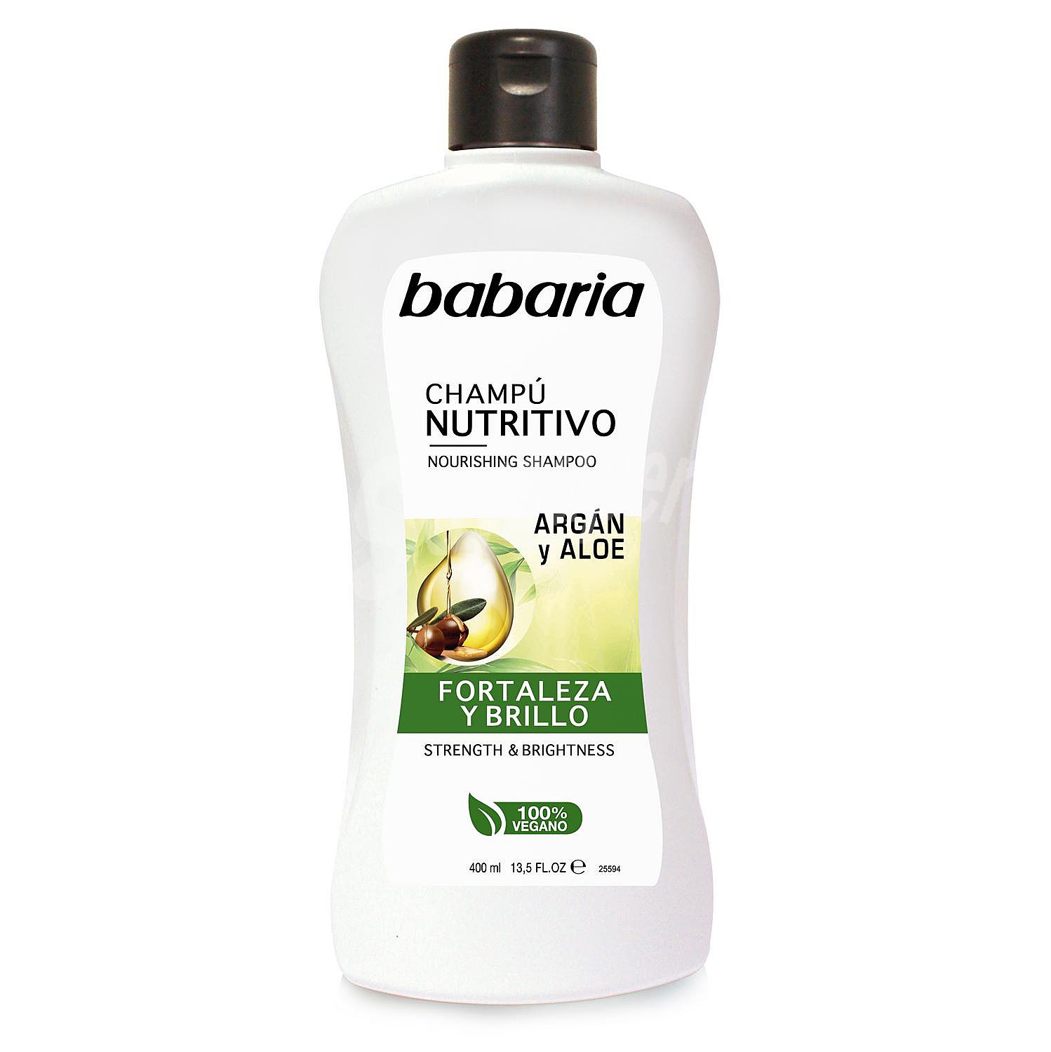 Champú nutritivo con argán y aloe y Brillo Babaria