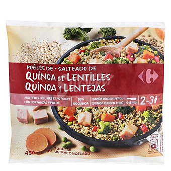 Salteado de quinoa y lentejas con verduras y pollo Carrefour