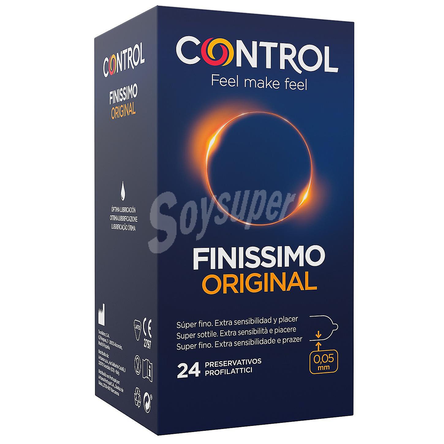 Preservativos lubricados finos, con un ajuste perfecto finissimo original