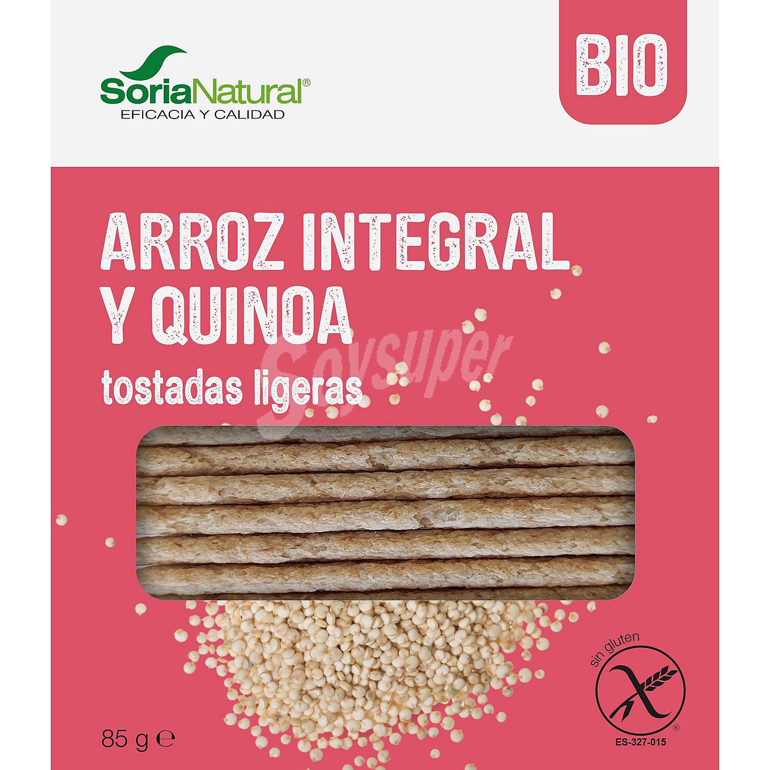 Tostadas ligeras de arroz integral y quinoa ecológicas y sin gluten