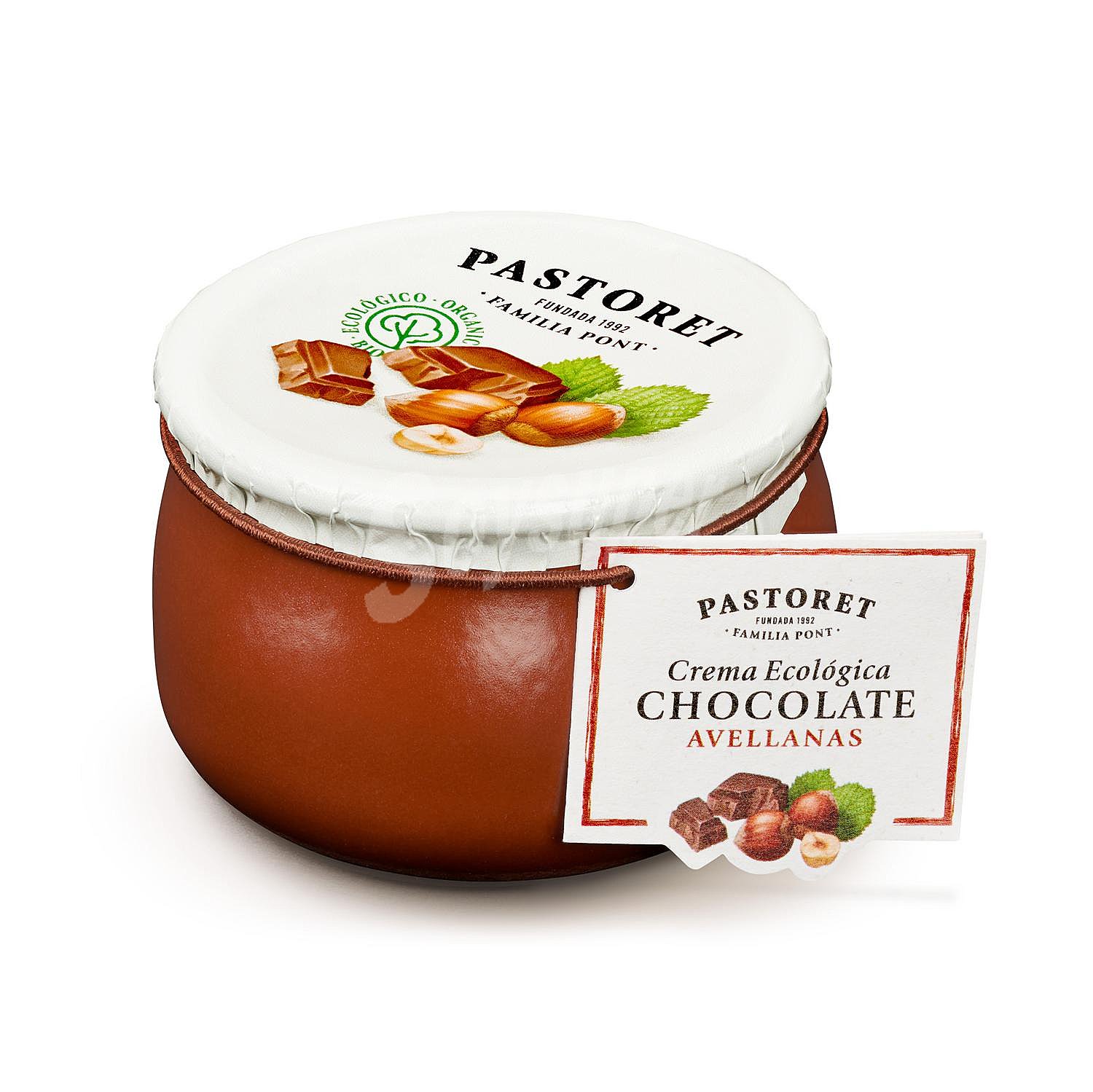 Crema de chocolate con praliné de avellana ecológica Pastoret sin gluten