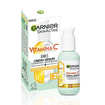 Crema sérum con vitamina C hidratante diario SPF 25 iluminadora + antimanchas Skin Active Garnier