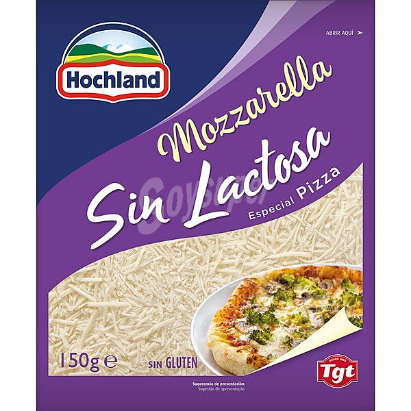 Mozzarella rallada especial pizza sin gluten sin lactosa