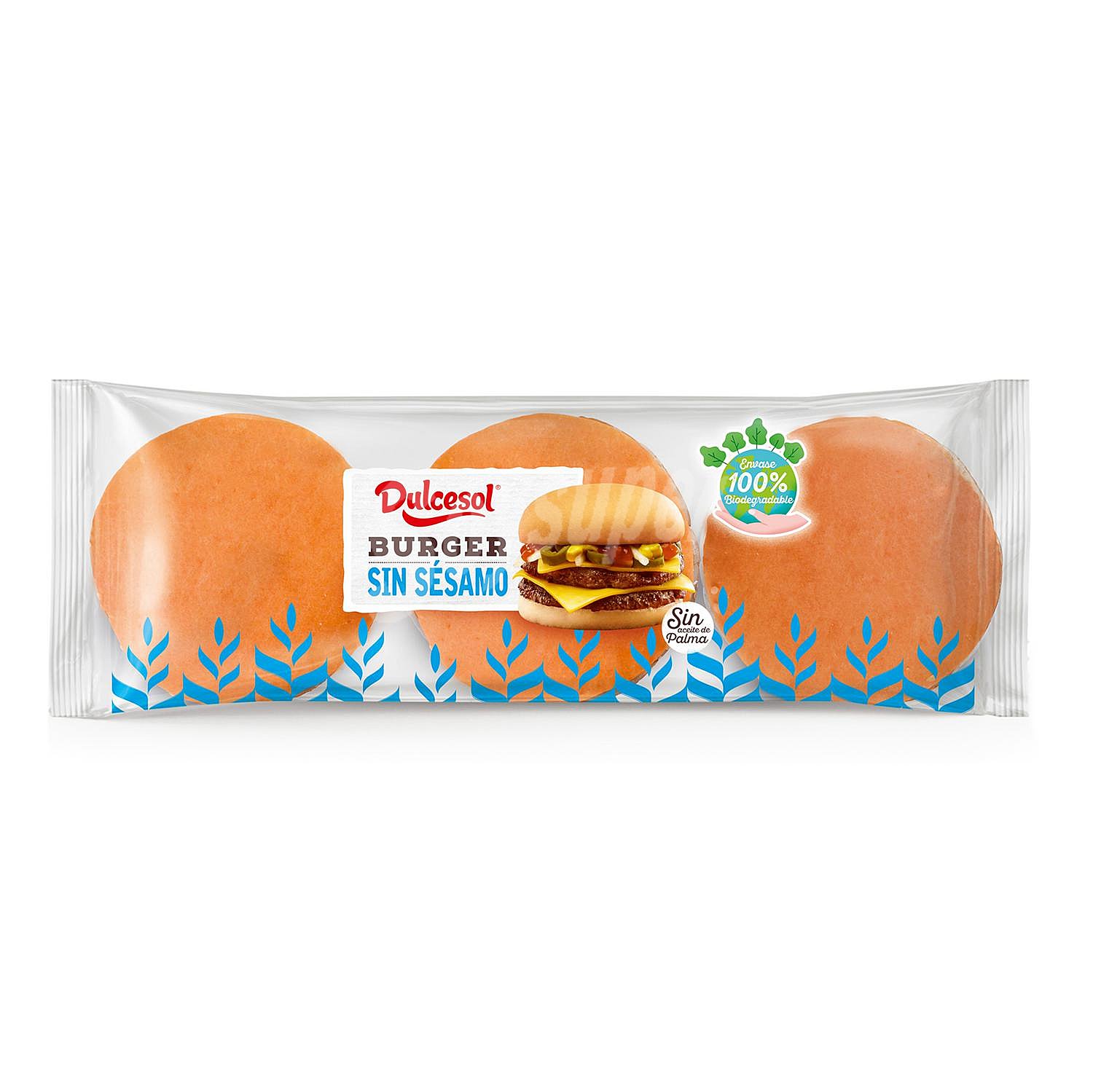 Pan de hamburguesa sin sésamo Dulcesol