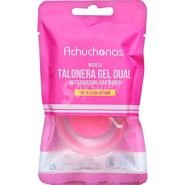 Plantilla talonera dual autoadhesiva para señora 100% gel blister 1 par