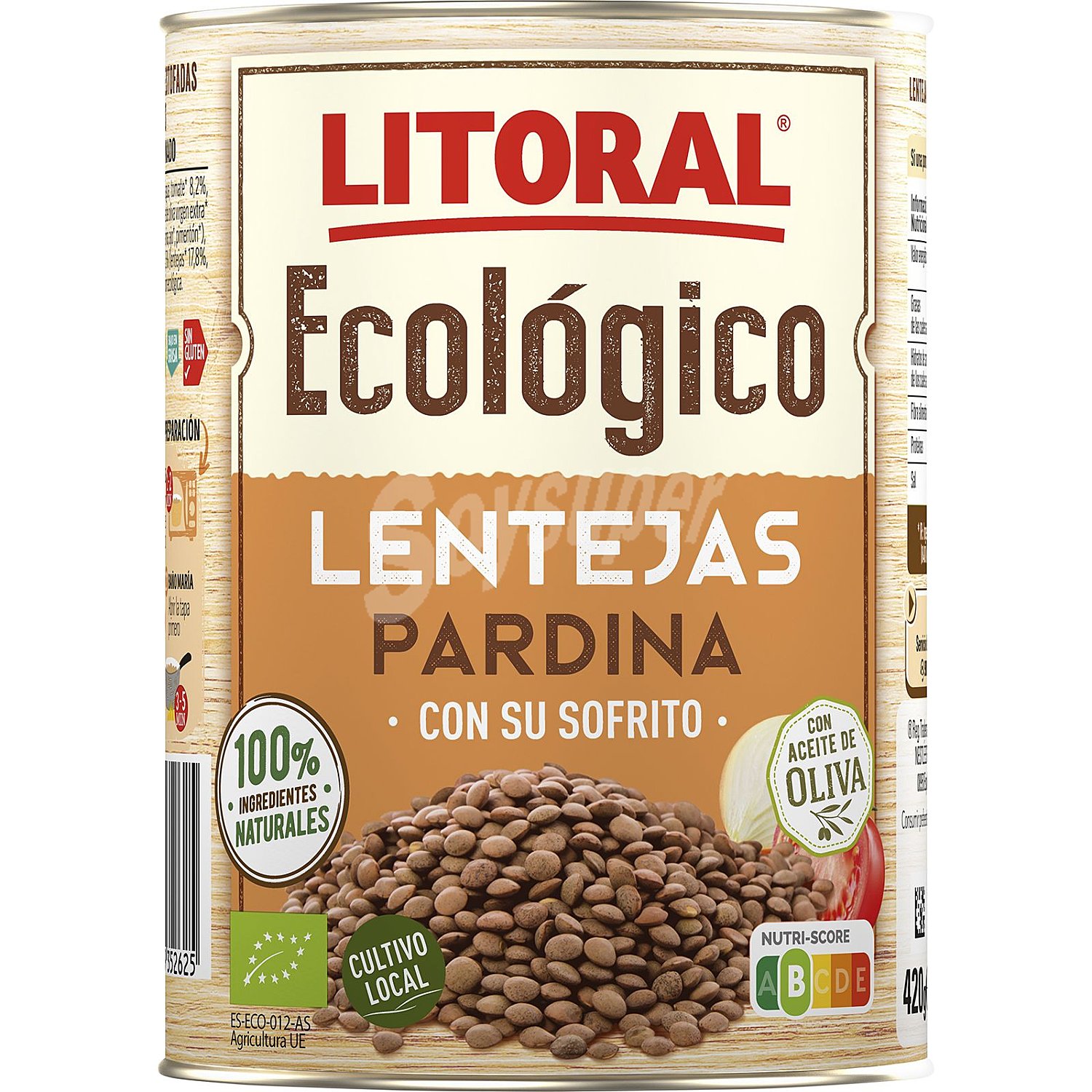 Lentejas con su sofrito ecológico Litoral sin gluten